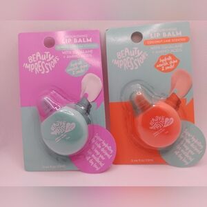 Lot of 2 Beauty Impressions Nourishing Lip Balm-Berries & Cream; Coconut Lime